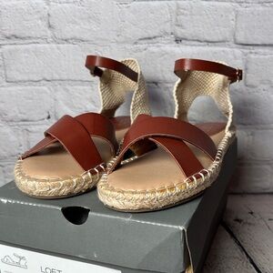 LOFT Women's Tan and Brown Espadrille Sandals